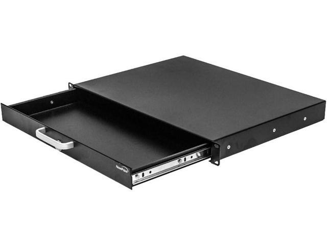 Navepoint Rack Mount Drawer for 19-Inch Server Cabinet Case Or DJ with Lock and Key 1U Black