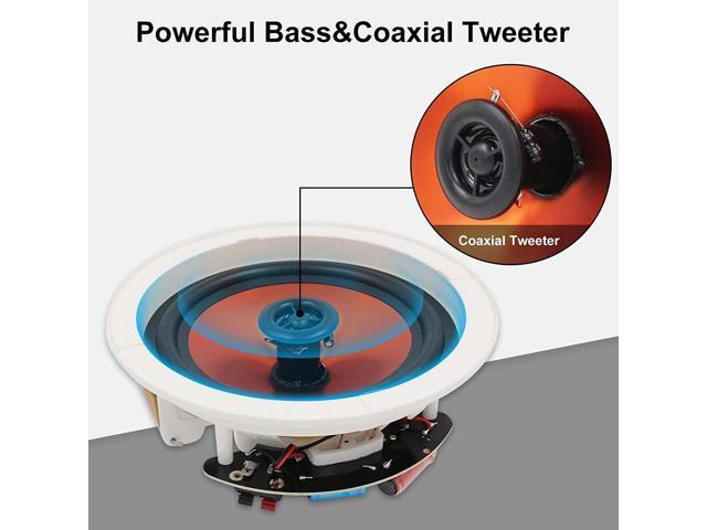 Herdio 6.5' 600 Watts Ceiling Speakers Wireless Home Recessed Speaker System Perfect for Indoor,Kitchen,Home Theater,Bedroom,Office,Covered Patio4...