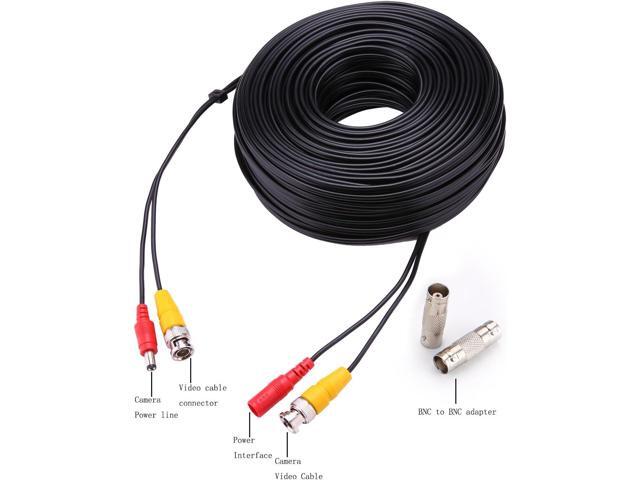 Bnc Cable 4x150ft All-in-One Siamese Video and Power Security Camera Cable,BNC Extension Wire Cord with 2 Female Connectors for All Max 5MP HD CCTV...