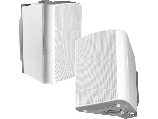 OSD Audio 5.25' Outdoor 70V Patio Speaker Pair, 30W 16W 8W 4W Taps, Weather Proof IP54 Rated, White - AP520