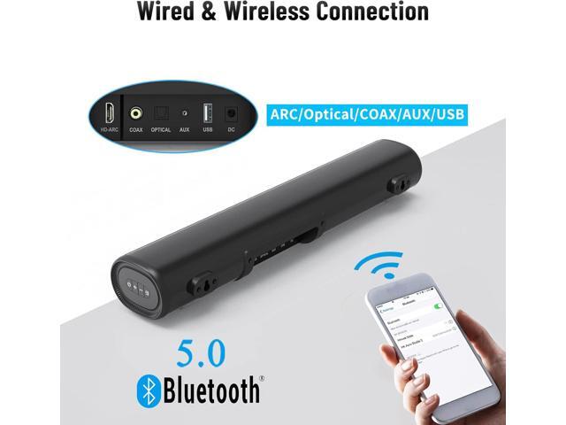 Sound Bar for TV, Bluetooth 5.0 Soundbar, 50 Watt 16 Inch Soundbars for Home Audio, Gaming, Projectors, TV Speakers Supports HDMI...