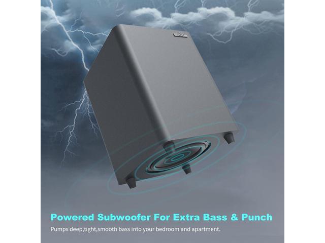 BESTISAN 6.5 Subwoofer, Powered Home Audio Sub woofer with Deep Bass in Compact Design, for Studio and Home Theater, Black,SW65C