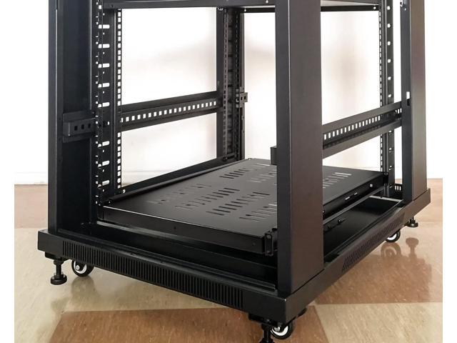 Hortsun 1U Adjustable Rack Mount Shelf Vented Server Rack Drawer 175 lbs 27.5 to 38 Inch Adjustable Mounting Depth Blanking Panel Kit Universal...