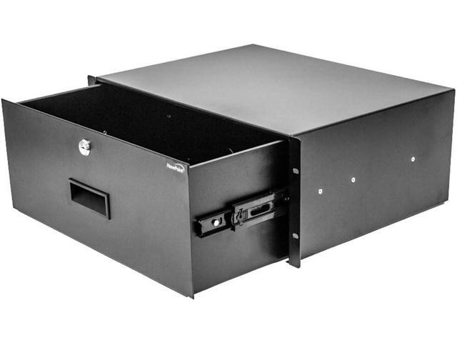 Navepoint Rack Mount Drawer for 19-Inch Server Cabinet Case Or DJ with Lock and Key 4U Black