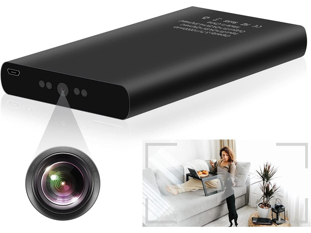 Spy Hidden Camera Power Bank 10000mAh 20 Hours Recording 1080p Portable Nanny Cam with Motion Detection, Night Vision, Gravity Sensor for Home...