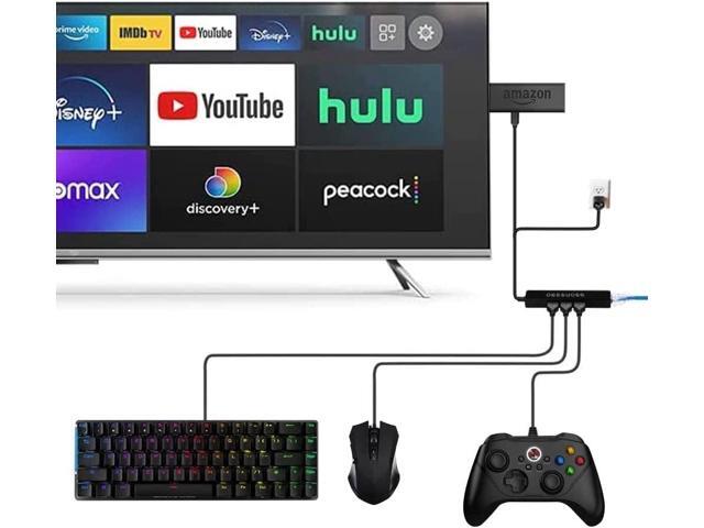 4 in 1 Ethernet Adapter and 3 Ports USB OTG Hub for Fire TV Stick 4K/Chromecast/Google Home Mini/Raspberry Pi Zero and Other Streaming TV...
