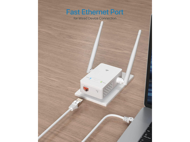 BrosTrend Universal WiFi to Ethernet Adapter, 300Mbps on 2.4GHz, WiFi to Wired Converter Wireless Bridge with RJ45 Port for Printer, Smart TV,...
