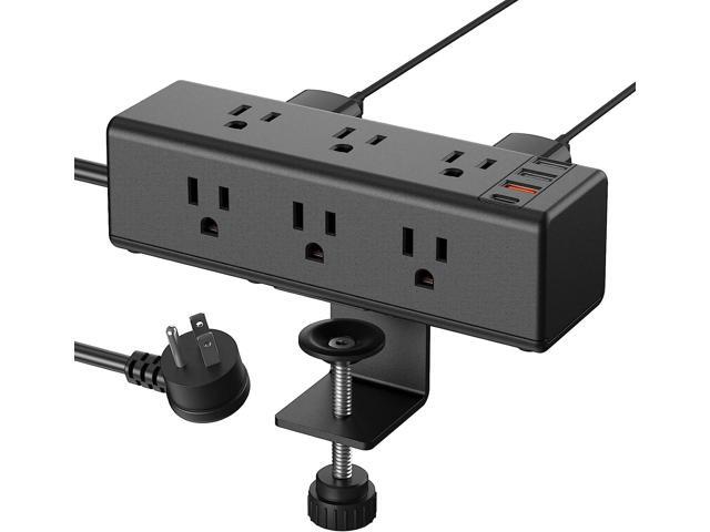 CCCEI Desk Clamp Power Strip with 9 Outlets, Desktop Edge Mount Surge Protector with USB-A and USB-C Ports, Widely Spaced Desk Outlet Fast Charging...
