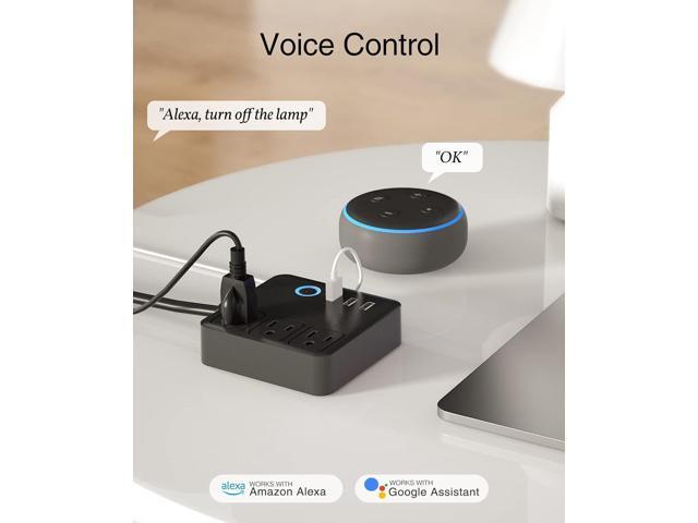 GHome Smart Plug Power Strip, WiFi Surge Protector Work with Alexa Google Home, Smart Outlets with 3 USB 3 Charging Port, Multi-Plug Extender for...
