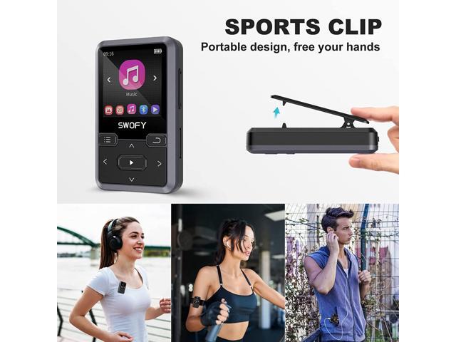 32GB Clip Mp3 Player with Bluetooth 5.0, Mini Portable Wearable Mp3 Player with FM Radio Recording, Music mp3 Player for Kids with Pedometer Mp3...