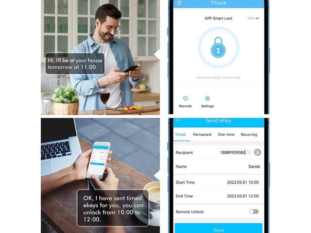 KPP Fingerprint Door Lock, Smart Locks for Front Door, APP Control Keyless Entry Door Lock Keypad, Smart Door Knobs, Bluetooth WIFI Available Door...