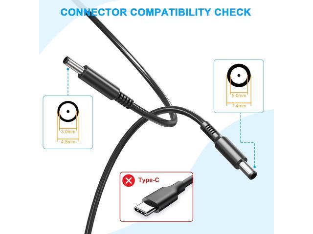 65W 45W 2 Tips Charger for Dell Laptop Charger,Replacement for All 65W 45W Dell inspiron 13 14 15 17 3000 5000 7000 Series laptops Round Connects...