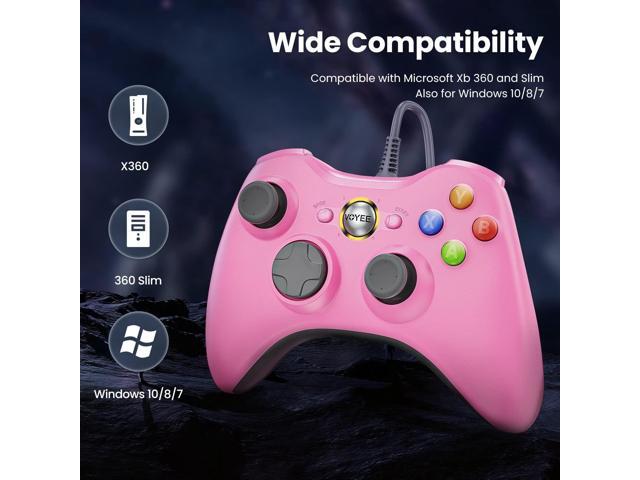 VOYEE PC Controller, Wired Controller Compatible with Microsoft Xbox 360 & Slim/PC Windows 10/8/7, with Upgraded Joystick, Double Shock Enhanced...