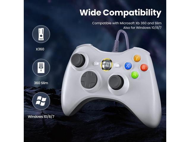 VOYEE PC Controller, Wired Controller Compatible with Microsoft Xbox 360 & Slim/PC Windows 10/8/7, with Upgraded Joystick, Double Shock Enhanced...