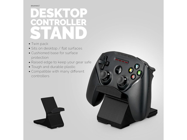 BRAINWAVZ Game Controller Desktop Holder Stand (2 Pack) - Universal Design for Xbox ONE, PS5, PS4, PC, Steelseries, Steam & More, Reduce Clutter...