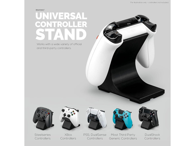 BRAINWAVZ Game Controller Desktop Holder Stand (2 Pack) - Universal Design for Xbox ONE, PS5, PS4, PC, Steelseries, Steam & More, Reduce Clutter...