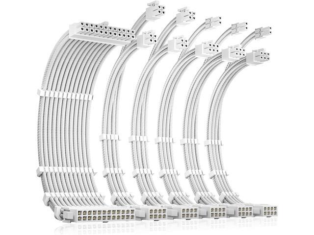 Antec Power Supply Sleeved Cable, PSU Extension Cable Kit / 1x24pin ATX / 2x8pin (4+4) EPS / 3x8pin (6+2) PCI-E, 30cm Length with Combs, Dual EPS...
