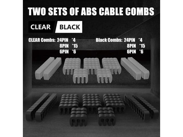 PSU Cable Extension Kit 30CM Length with Two Sets of Cable Combs,1x24Pin/2x8Pin(4+4)/3x8Pin(6P+2P) PC Sleeved Cable for ATX Power Supply...