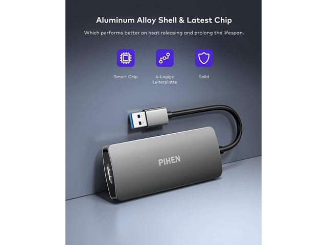 PIHEN Capture Card, Video Capture Device, 4K 60FPS HDMI to USB3.0 Video/Audio Capture Recorder Device, Compatible Windows Linux YouTube OBS OS X...