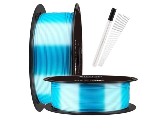 TTYT3D Shine Silk Turquoise Blue PLA 3D Printer Filament, 1.75mm 3D Printing Material 1kg 2.2lbs Silk PLA, Pack with One Bottle of 3D Print. photo
