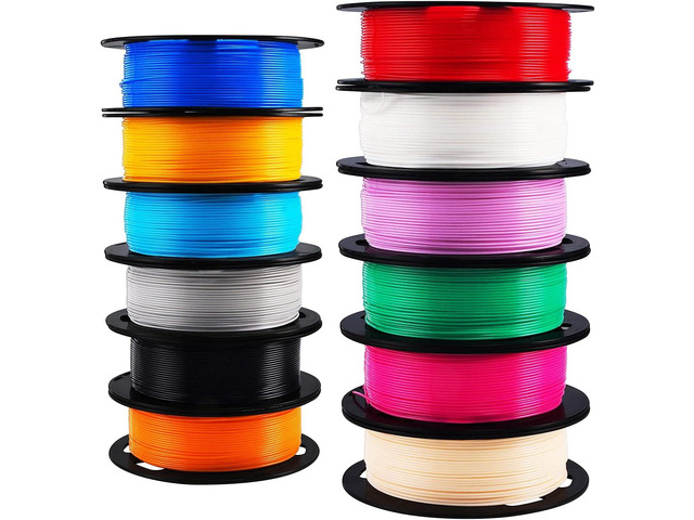 Mika3D 1.75mm Popular Normal PLA Filament 12 in 1 Bundle, 0.5kg Per Spool, 12 Spools Packed, Total 6kg 3D Printer Material, Together with One...