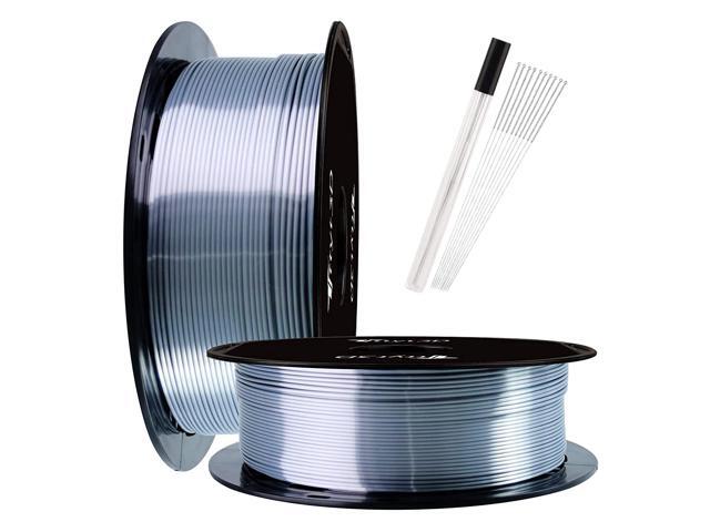 Shine Silver PLA 3D Printer Filament 1.75mm Silk Shiny Aluminium Metal Silver 3D Printing Material Widely Compatible 3D Printers TTYT3D