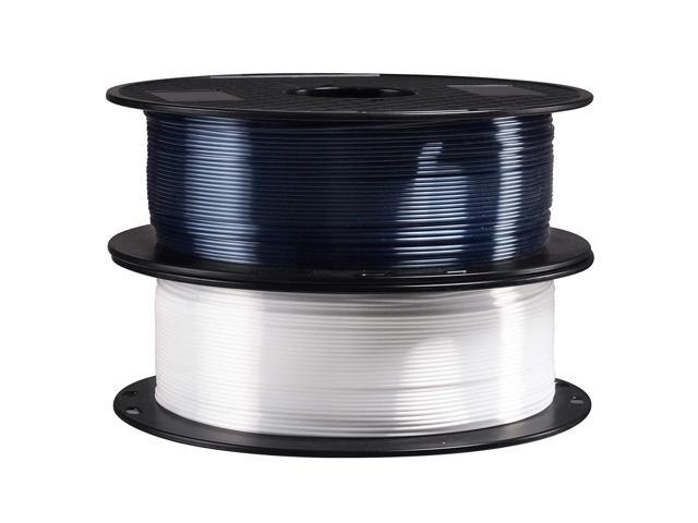 2 in 1 Silk Shiny White Black PLA 3D Printer Filament Bundle, 1.75mm 3D Printing Material 1Kg Each Spool Total 2Kg in One Box with Extra 3D Print. photo