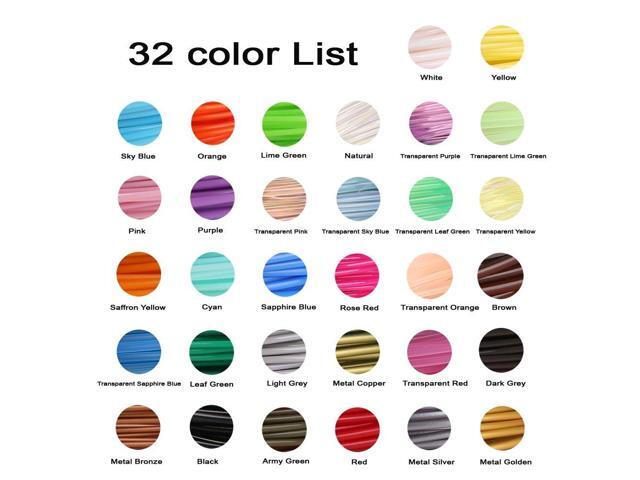 MIKA3D 32 Colors 3D Pen PLA Filament Refills, Each Color 10 Feet, Total 320 feet, Pack with 4 Finger Caps