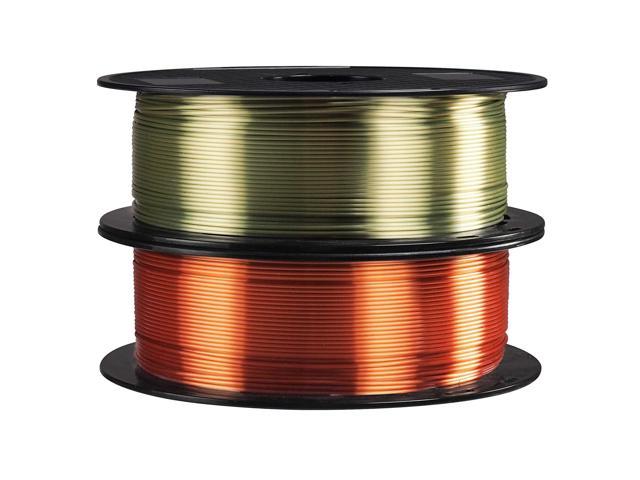 2 Spools Silk Metallic Shiny Red Copper Bronze PLA 3D Printer Filament Bundle, 3D Printing Material 1Kg Each Spool Total 2Kg Pack in One Box, with. photo