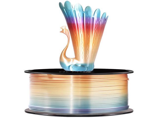 TTYT3D Silk Orange Red Multicolored Fast Color Gradient Change PLA 3D Printer Filament, 1.75mm 1Kg Rainbow 3D Printing Material