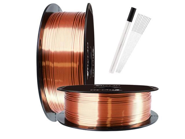 Silk Shiny Metallic Copper PLA 3D Printer Filament, 1.75mm 1KG 2.2LBS Silk Metal Copper Feeling PLA Widely Compatible for FDM 3D Printer, Pack with.