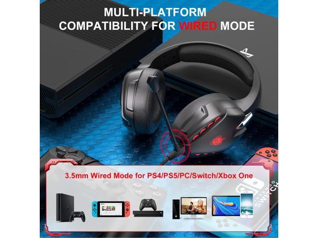 PHOINIKAS Gaming Headset for Xbox one, PS5, PC, PS4 Headset with 7.1 Stereo Sound, Bluetooth Wireless Headset for Phone, Over Ear Headphones with...