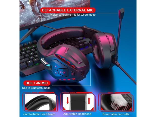 PHOINIKAS Gaming Headset for Xbox one, PS5, PC, PS4 Headset with 7.1 Stereo Sound, Bluetooth Wireless Headset for Phone, Over Ear Headphones with...
