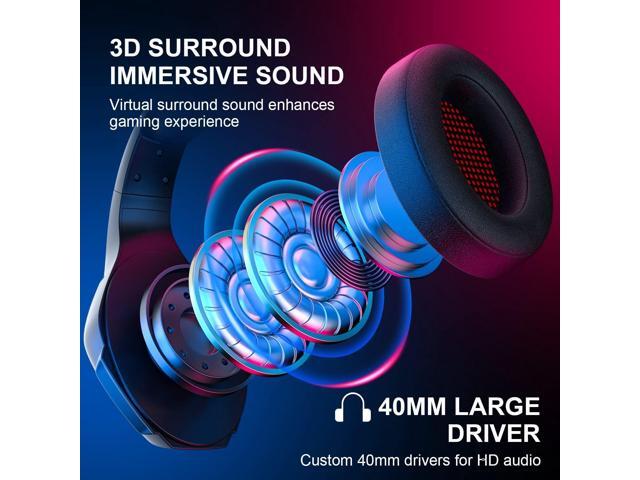 PHOINIKAS Gaming Headset for Xbox one, PS5, PC, PS4 Headset with 7.1 Stereo Sound, Bluetooth Wireless Headset for Phone, Over Ear Headphones with...
