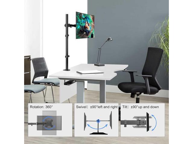 Suptek Single Monitor Arm Desk Mount Fully Adjustable Monitor Stand for 1 / One Screen up to 32 inch Extra Tall 31.5 inch Pole,Black (MD6821)