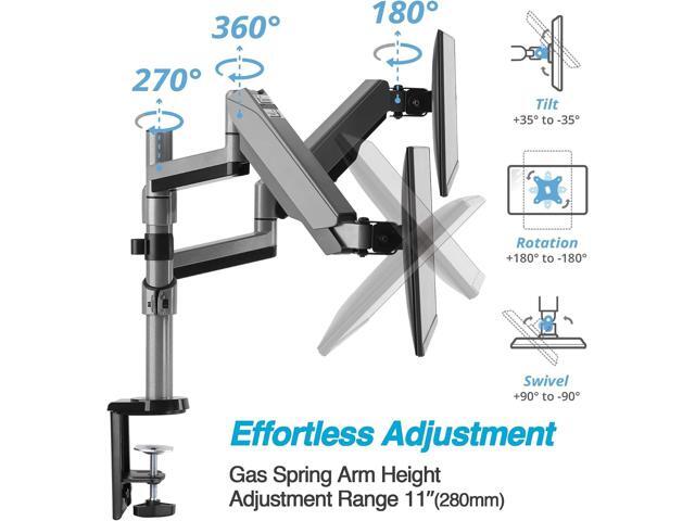 AVLT Dual 13'-27' Stacked Monitor Arm Desk Mount - Fits Two Flat/Curved Monitors, Full Motion Height Swivel Tilt Rotation Adjustable -...