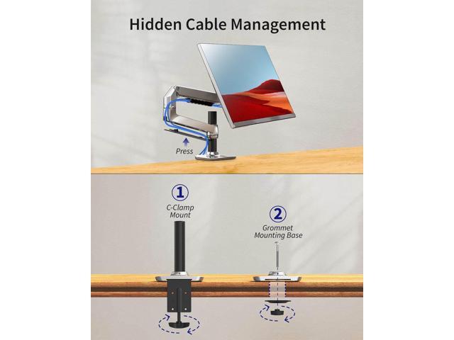 Single Monitor Mount - Single Monitor Arm Desk Mount, Fully Adjustable Computer Monitor Mount for Screens up to 40 Inches within 25 lbs C-Clamp...