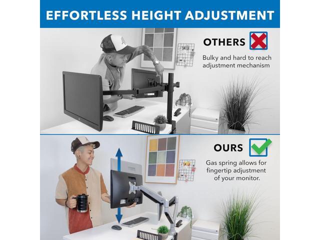 Mount-It! (MI-1772) Dual Monitor Arm Mount Desk Stand Two Articulating Gas Spring Height Adjustable Arms Fits Up To 32' VESA 75 100 Compatible...