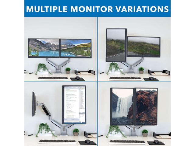 Mount-It! (MI-1772) Dual Monitor Arm Mount Desk Stand Two Articulating Gas Spring Height Adjustable Arms Fits Up To 32' VESA 75 100 Compatible...