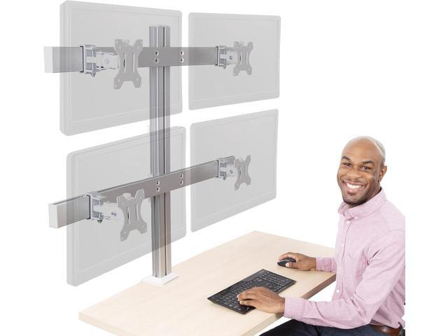 Stand Steady 4 Monitor Mount Desk Setup - Heavy-Duty Height Adjustable Monitor Stand, Swivel Arm with Clamp-On Base, Four Screen VESA Mount Fits...