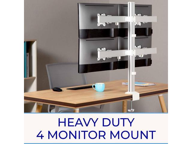 Stand Steady 4 Monitor Mount Desk Setup - Heavy-Duty Height Adjustable Monitor Stand, Swivel Arm with Clamp-On Base, Four Screen VESA Mount Fits...