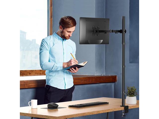 WALI Single Monitor Stand Desk Mount, 39 inch Tall Monitor Stand Fully Adjustable, Articulating Arm for Computer Screen up to 32 inch, 22lbs...