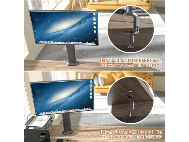 HEMUDU Single Desk Monitor Arm Mount Stand Fit for 13 inch to 34 inch Flat Curved Computer Screen with Swivel, Height Adjustable, Rotation,Holds up...