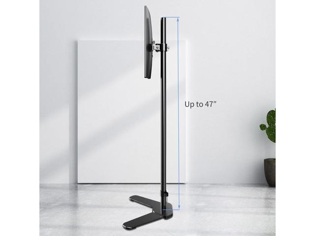 Single Monitor Mount, Extra Long Monitor Stand, 47 inch Pole Black Stand, Monitor Desk Mount, Single Desk Mount Stand, Computer Screen Mount, VESA...