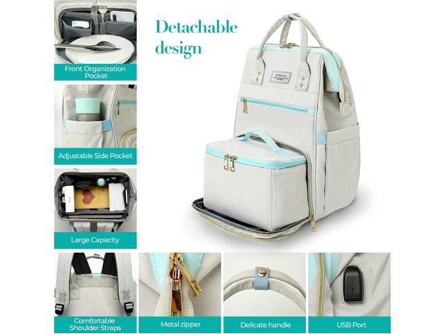 ETRONIK Lunch Backpack, 15.6 Inch Laptop Backpack with USB Port, Stylish Nurse, Teacher Work Bag with Insulated Cooler Lunch Box for Women...