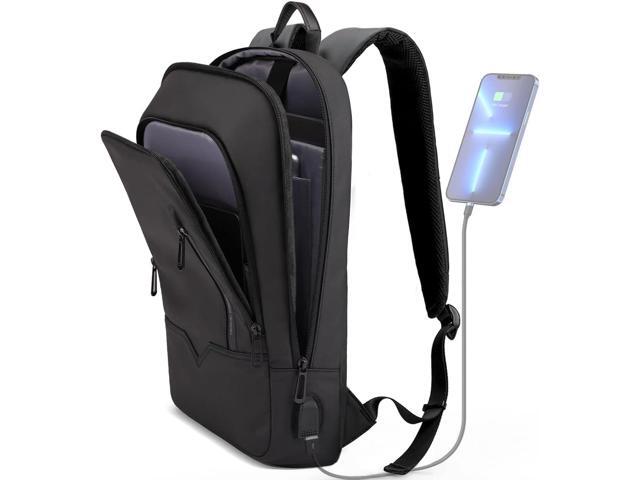 hk Backpack for Men Business Slim Backpack with USB Charger Computer Lightweight Anti-theft Travel Backpacks 15.6 inch Water Resistant Laptop Bag...