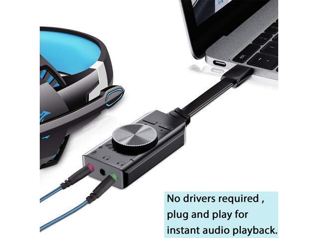 Virtual 7.1 USB Sound Card Adapter BENGOO External Audio Adapter Stereo Sound Card Converter 3.5mm AUX Microphone Jack for Gaming Headset Earphone...