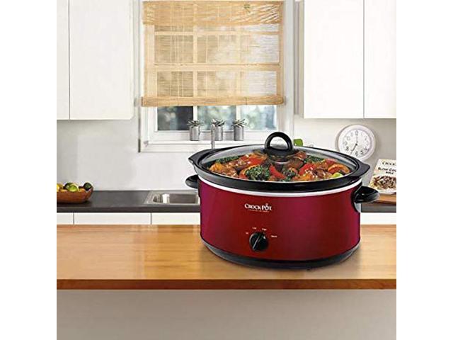 Crock-Pot SCV700KRNP Large 7 Quart Capacity Versatile Food Slow Cooker Home Cooking Kitchen Appliance, Red photo