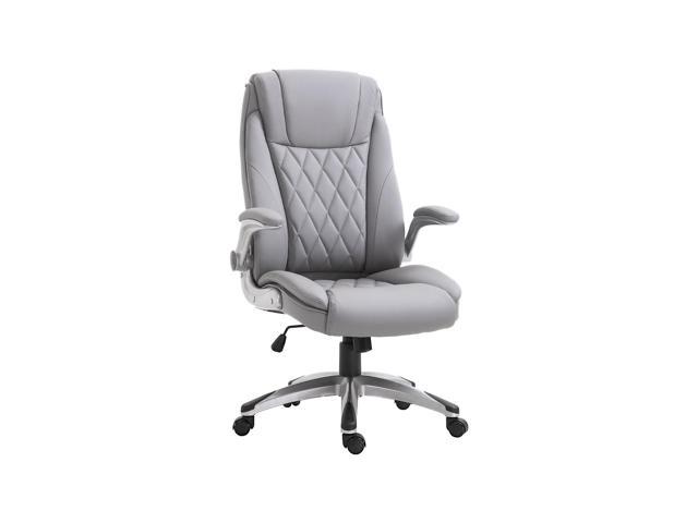 High-back Office Chair Executive Swivel Computer Desk Chair, With Pu Leather, Flip-up Armrest