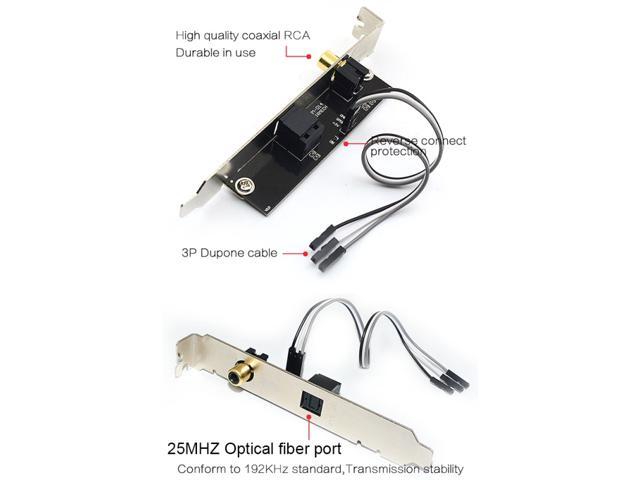 24Bit 192KHz Daughter Card SPDIF Optical Fiber Coaxial Digital Sound Card Baffle Black